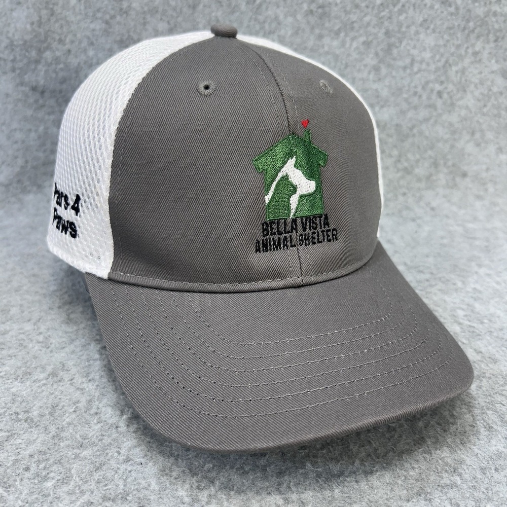 Bella Vista Animal Shelter Pars 4 Paws Trucker Hat Snapback Gray Outdoor Cap